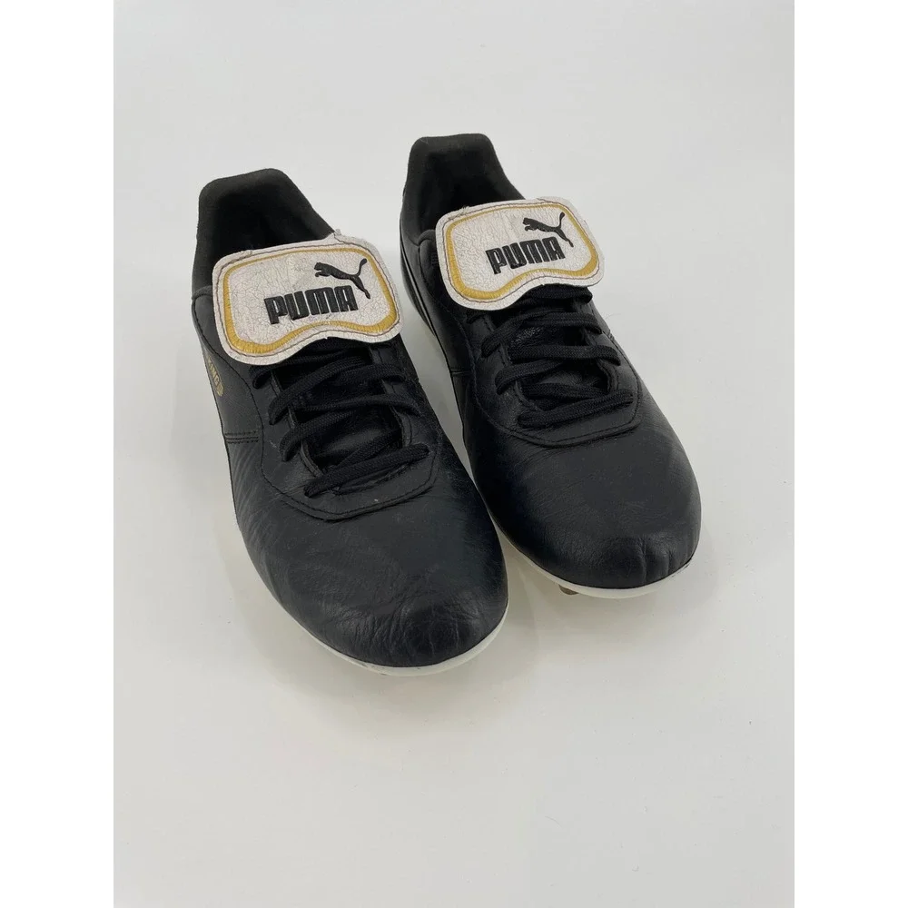 Puma King Top FG Leather Soccer‎ Cleats Black Mens 6 Womens 7.5 Flawed